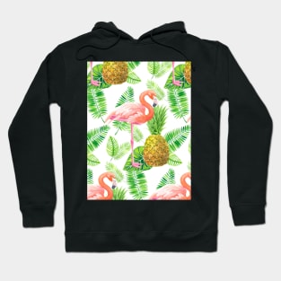 Tropical garden watercolor pattern Hoodie